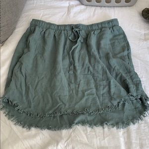 Green fringe Skirt